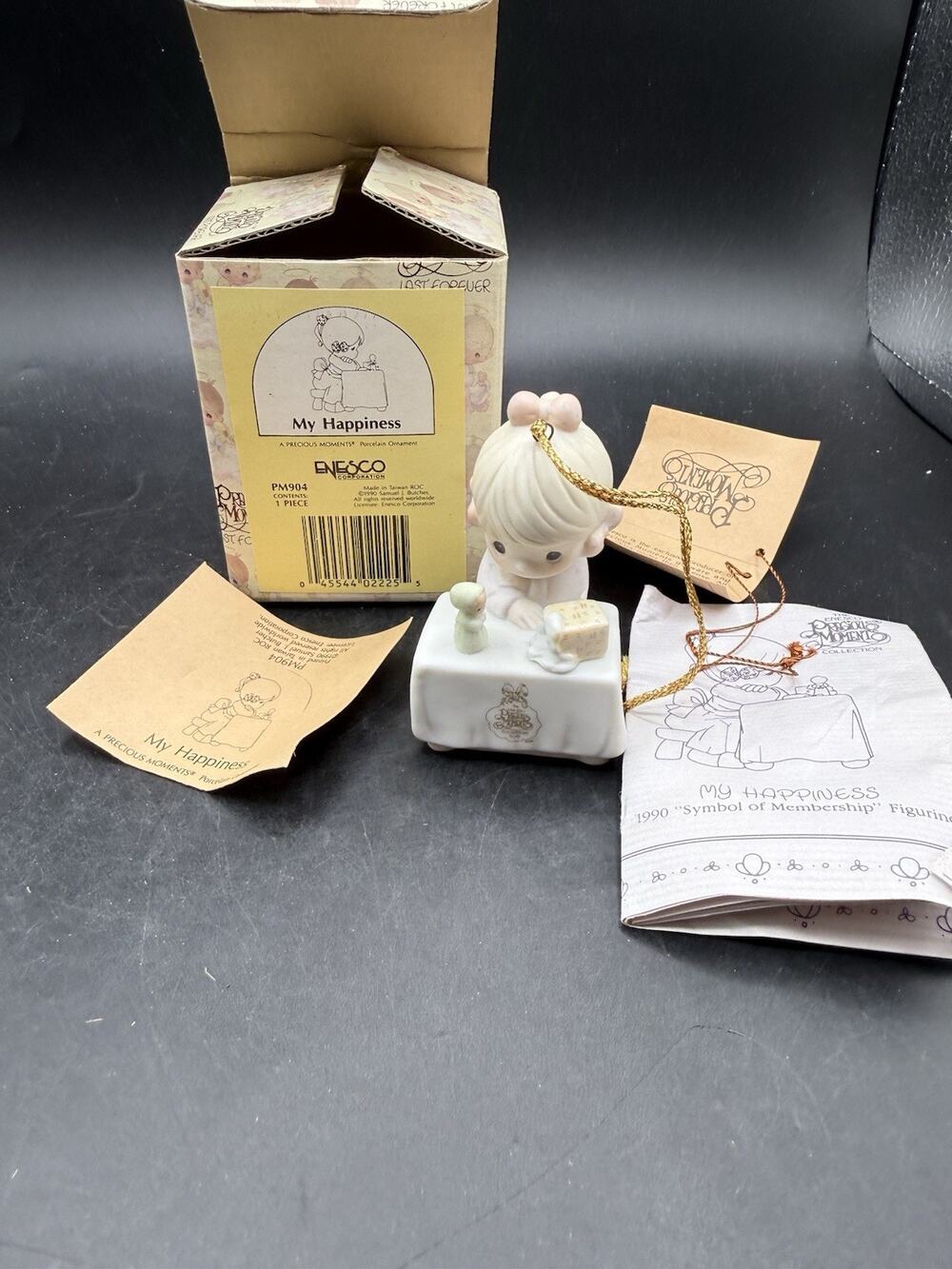 Precious Moments My Happiness Christmas Ornament 1990 Membership -53D
